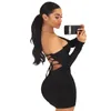 Casual Dresses French Style Off Shoulder Sexy Lady Party Night Club Women Slash Collar Long Sleeve Holiday Boho Outfits