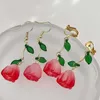 Candelier Dangle 2024 Pendientes colgantes de flores de tulipán rosa coreano para mujeres Temperamento elegante Pendientes de perlas Accesorios de joyas