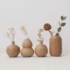 Jarrones Bottación de flores de madera Estilo japonés Plantas hidropónicas Jarrones Mini Flores Estéticas Sala de estar Decoración de la mesa de la oficina