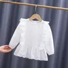 Ensembles de vêtements printemps et automne ensemble de vêtements bébé ensemble de vêtements de vêtements pour bébé fille + pantalon en denim 2024 ensemble de perles 2 à 6 ans Q240425