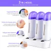 Waxing 3PCS Base Electric Wax Heater Set Depilatory Heater Hair Removal Waxing Machine Waxing Warmer Roll on Wax Heater Roller Epilator