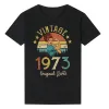 T-shirty Vintage 1973 Oryginalne części kobiety Tshirt w kolorze bawełnianym retro tshirts 51 lat urodzinowy prezent żeńskie kobiety z krótkim rękawem