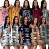 Basic & Casual Dresses designer Y71352 Women's Outdoor Celebrity Print Loose Hooded Button Woolen Coat Dress UMGT