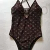 Lettera di design da bagno femminile Lettera di un pezzo Swimming Suit Gnce