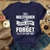 Im a a multitasker print tshirt with funny 말하기 남자와 여자 패션 그래픽 티 셔츠 여름 짧은 소매 셔츠 240423