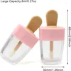 Garrafas de armazenamento 20pcs 8ml Tubos de brilho labial fofos vazios Adorável forma de sorvete de amostras de cosméticos Diy Bottle Reciltable Travel Glam Recurter