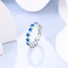 Bonnes de cluster brillent dans l'obscurité pour les femmes 925 Silver Star Moon Sun Sparkling Cubic Zircon Exquis Bijoux