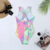 Swimwear 716 Years Girls Kids Knemes de bain Swimsuit 2024 Tie Dye Childre