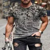 T-shirt maschile 2021 Summer Street Fashion Graffiti Mens Spades A Coppie 3D Caratteri creativi Casualmente Casual Tirtl2404