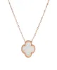 Wholale Ladi Clover Shell Pendant Stainls Steel 18K Rose Gold Women Necklace4111017