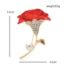 Brooches Wuli&baby 4-color Soft-enamel Celosia Flower Beautiful Carnation Mother's Day Brooch Pins Gifts