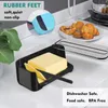 Assiettes Plat de beurre avec couteau et couvercle Boîte de rangement pratique Porte-plastique de gardien de fromage pour réfrigérateur
