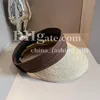 Haute de paille de haut vide Visors d'été Visors de luxe Coton Linage Bandau Bandon Femme Paille Chatle Soft Foldable Hat Vacation Beach Suncreen Hat