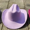 Wide Brim Hats Bucket Hats Met Riem Winter Cowboy Hat Jazzy Elegant Cowboy Hat Nieuwe Hern Dames Western Cowboy Hat Y240425