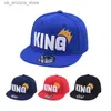 Caps Ehip Ball Caps Doitbest Childrens Baseball Hat Hip Hop King Letter Embery Childrens Sun Hat Boys and Girls Baseball Hat Snap Hat For Ass 2-8 Q240425