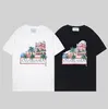 カサブランカメンズラグジュアリーTシャツトップラグジュアリーTシャツカサブランカシャツカサブランカ服ファッションサマーセーラー襟半袖