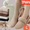 Frauen Socken Winter verdicken warme Plüschwolle hochwertige Feste Farbe Mädchen Mittelröhrchen Socken Weiche Heimschlaf Wärme Baumwolle