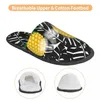 Pantoufles feuilles tropicales noires ananas pantoufle pour femmes hommes mous