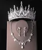 Designer Diamond Schmuck Braut Kopfbedeckungen Kronen Halskette Ohrring Set Hochzeitsfeier Accessoires Geburtstagsliebhaber Frau Geschenke 1595437