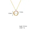 Designer Trend Carter Three Ring Color Halsband med diamant Låsande Rose Gold Pendant Light Luxury Fashion Versatile Collar Chain