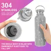 Tumblers 350 ml/500 ml/750 ml diamant drum isolatie beker roestvrij staal vacuüm vlam ketting sportfles meisjes feest geschenk H240425