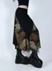 Jupes weekeep y2k vintage imprimé floral long jupe chic voir à travers le patchwork en dentelle lâche midi 90S harajuku femmes vêtements