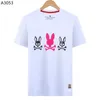 Skull Rabbit Mens T Shirts Psychological Bunny Camisetas Para Hombre Hemd Men Designers Tshirt Round Neck Short Sleevedshirt Högkvalitativ Pure Cotton Casual Wear