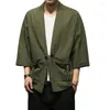 Vêtements ethniques vintage hommes kimono cardigan haori yukata harajuku style japonais samurai costume chemise mâle plus taille vêtements asiatiques lâches