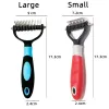 Combs Professional Pet Deshedding Brush 2 Zijdige Demating Dog Comb Cat Brush Rake Puppy verzorgingstools Pet Fur Remover Dog accessoires