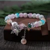 Charm Bracelets Simple Super Fairy Butterfly Pendant Bracelet For Women Exquisite Colorful Popcorn Crystal Beads Tassels Jewelry Gift