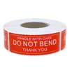 Gift Wrap 150/500 Pcs Red "HANDLE WITH CARE DO NOT BEND THANK YOU" Sticker Fragile Label Safety Reminder Transport Packaging