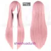 Designer parrucche di alta qualità Capelli per donne Cosplay harajuku Color Animation Wig Womens Long Straight 80 cm Bangs obliqua Cover universale
