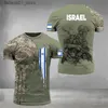 T-shirts masculins T-shirt Israel Flag Mens Veteran Veteran Tactical Top Military Camouflage 3D Printing israélien T-shirt Forest T-shirtq240425