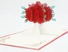 Rose Popup Engraving Card 3D Creative Greeting Cards Romantic Red Flower Handmade Card Valentines Day Gift Card Customized VTKY217509066