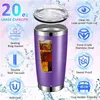 Tumblers 20 unz Tubbler Stael Stal Stael Izolowany Kubek wodny z zamkniętą pokrywką podwójną ścianę Kubek podróży do napojów lodowych H240425