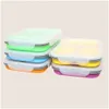 Lunchbox Silica Bags Rec gel met lepel vork student Bento Box Herichte Eco -vriendelijke smakeloze Sile Lunch Boxes Fashion Dh83q Es