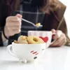 Mokken schattig keramiek met deksels en lepels voor studenten Koreaanse creatieve huishoudelijke paren Cups Milk Fall Mug Cup