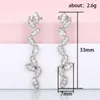 Studörhängen Fashion Leaf Cubic Zircon 925 Silver Needle For Women Shinny Sliver Color Crystal Flower Earring Smyckespresent