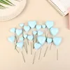 Herramientas de hornear 20 piezas de corazón Cake Ball Toppers Boho Bucared Foam Glitter Balls Topper para Baby Shower Decoraciones de fiesta de bodas