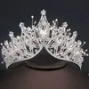 Jóias de cabelo de casamento noiva Vintage Rhinestone Crown Headwear