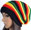 Fashion Unisex Elastic Reggae Stricke Beanie Skull Hat Regenbogen Streifen Motorhaube Löschende Frühlings -Gorro -Kappen für Männer und Frauen 7402913