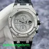 AP Crystal Wrist Watch Royal Oak Offshore Series 26067BC Diamond Sky Full Sky Star 18K Platinum Mens orologio 42mm