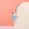 Keychains Lanyards Söt glassstjärna Keychain för telefonfodral Simulerad matfruktdessert Cake Cup Key Chain Bag Pendant Gift For Women Girls