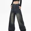 Dames jeans ster Rivet Distressed High Street Amerikaanse vintage broek gewassen enkellengte vrouwen y2k rechte breedbeen denim broek