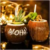 Tasses hawaii céramic tiki tasse créative tasse de cocktails de cocktails de Pâques cadeau halloween pour outil de bar 230607 drop livraison maison jardin cuisine otatf