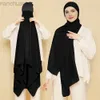 Hijabs Instant Cluffon Hijab Scarpe avec couleur unie souscap Couleur de base Stretchy Pullaver Headscarf Thin Breathable Suncreen Head Wrap D240425