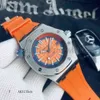 Piquet Audemar Audemar Luxury Watch для мужчин Чистые механические часы JHQ6 5OSB Boutique S календарь резиновый ремешок спортивный тренд Швейцарский бренд спортивные нарушения.