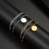 Beaded Stainless Steel Chain Armband New Trendy Classic Geometric Circle Armband Pendant For Men Women smycken Party Friends Gifts