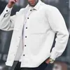 Jackets para hombres Hombres Cárdigan de primavera de abrigo de un solo pecho con collar de cuello giratario bolsillo suave transpirable manga larga para un elegante