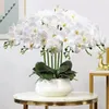 Fleurs décoratives 6pcs Artificiel Orchid papillon